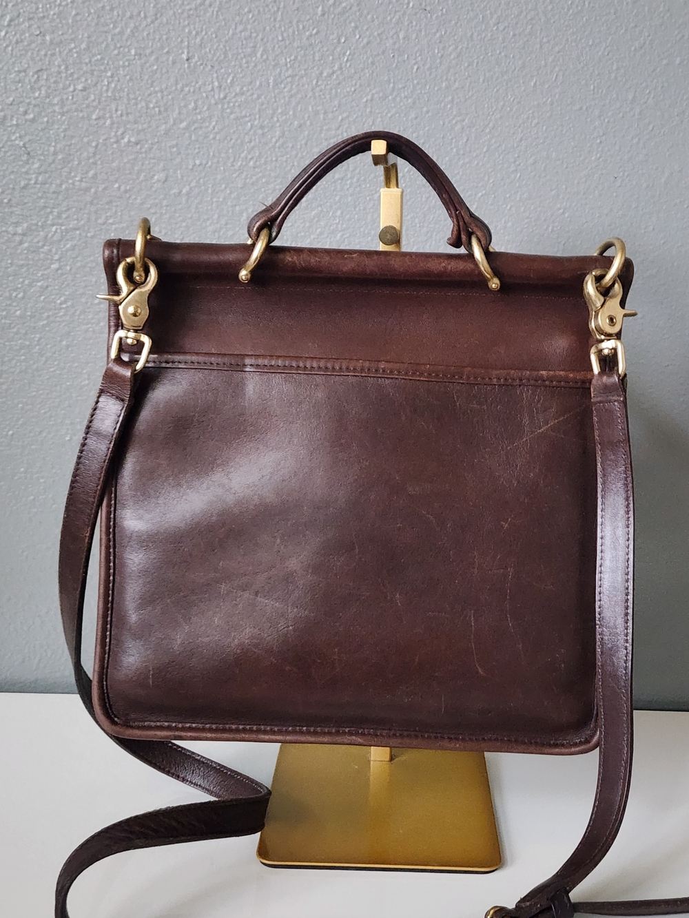 Vintage Coach Willis 9927 Brown Glove Tanned Leather Crossbody Briefcase USA - Picture 6 of 11